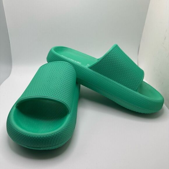 CUSHIONAIRE Women's Cloud Recovery Slide Sandals with +Comfort 7 MINT - Picture 6 of 7